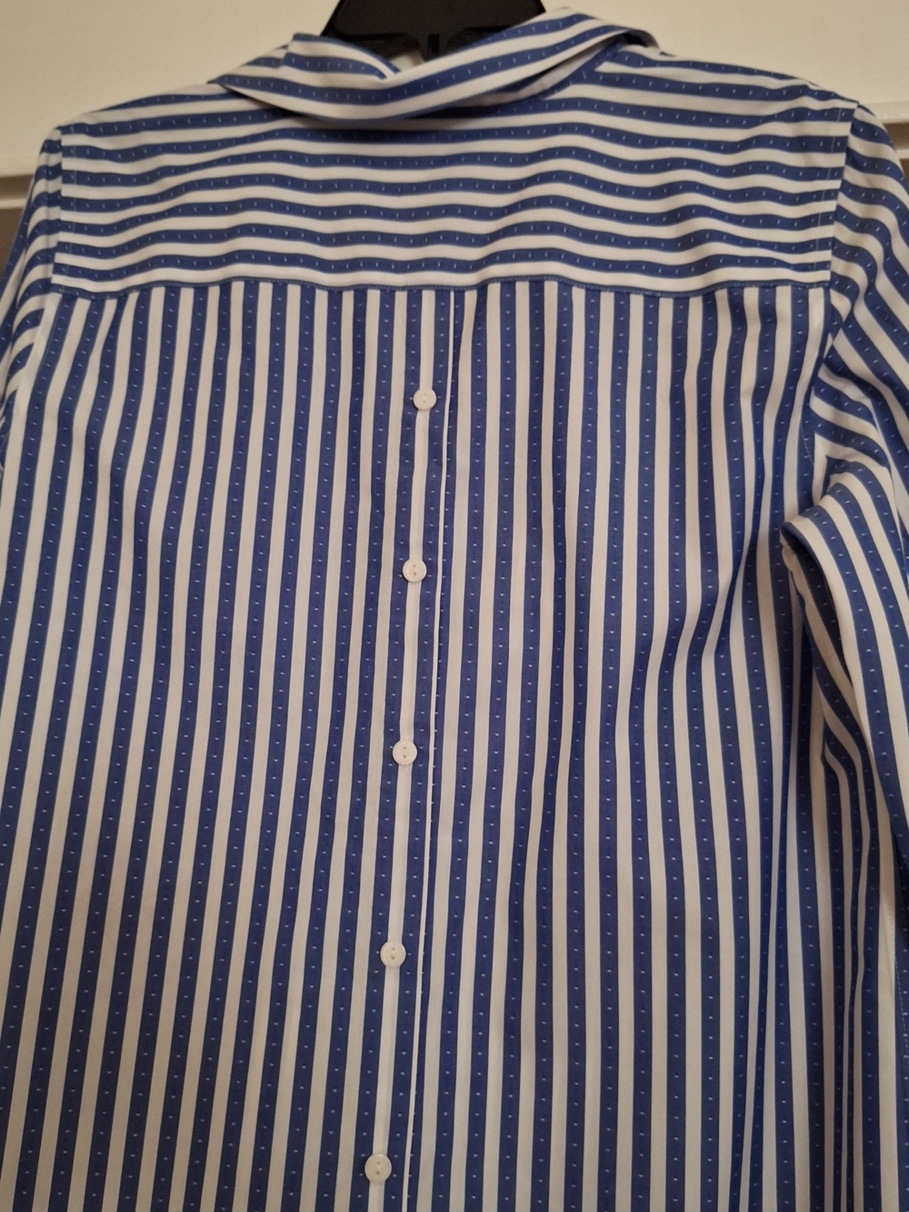 Chico's Blue and White Striped Button-Down Shirt - Picture 4 of 7
